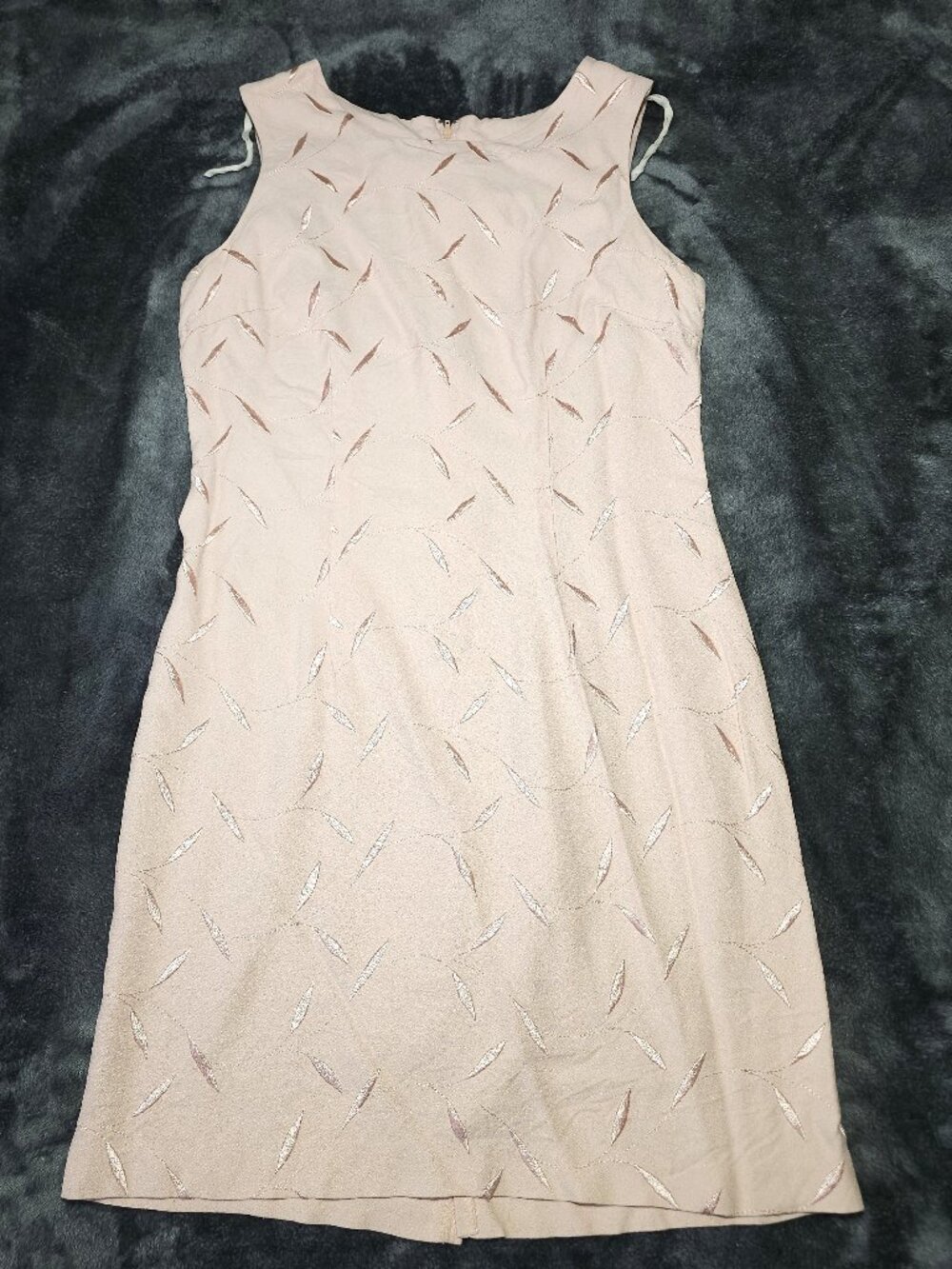 Vtg Homecoming Pink Embroidered Sheath Dress Made In USA Back Zip Y2K Sz 8